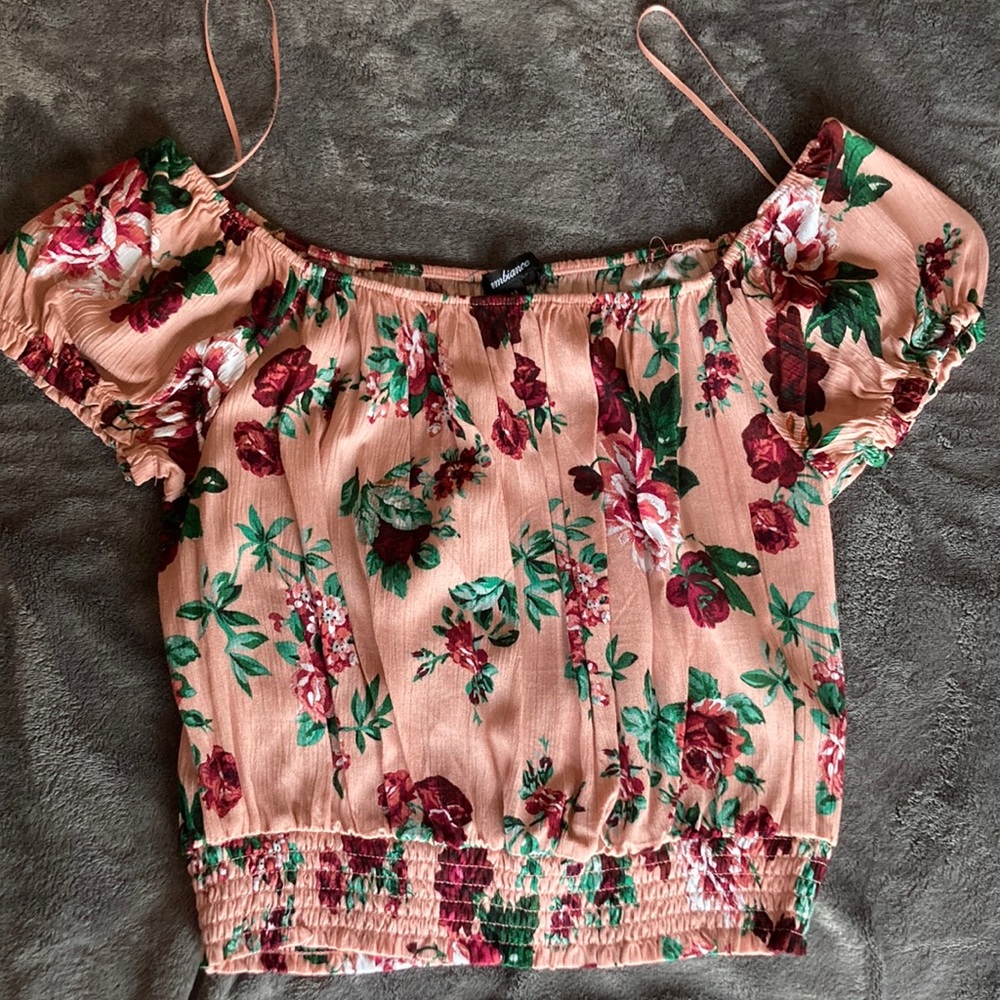 Floral Off the shoulder Pink Blouse